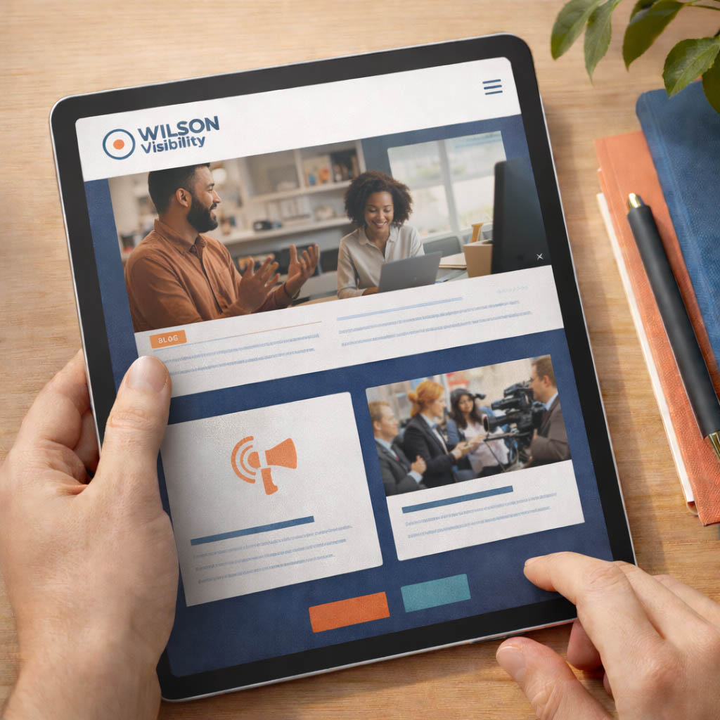 Visualisierung von Content. Text und PR